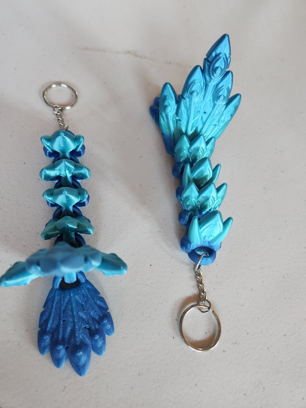 Peacock tail keychains