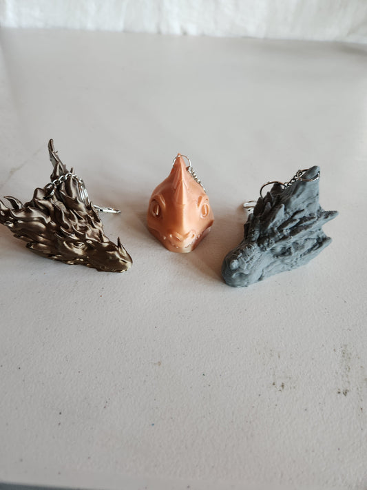 Large dragon head keychains