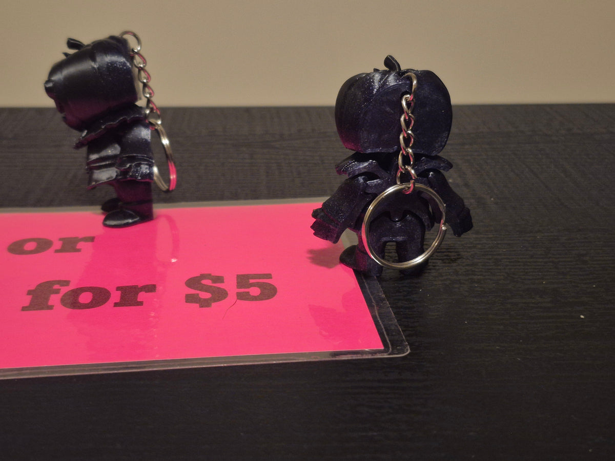 Pumpkin man keychains, 2 for $5 made by 3D printing