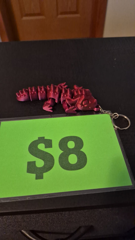 Dragon Keychain with No Wings - 3D Printed, Lightweight and Eye-Catching - Phone, Accessories