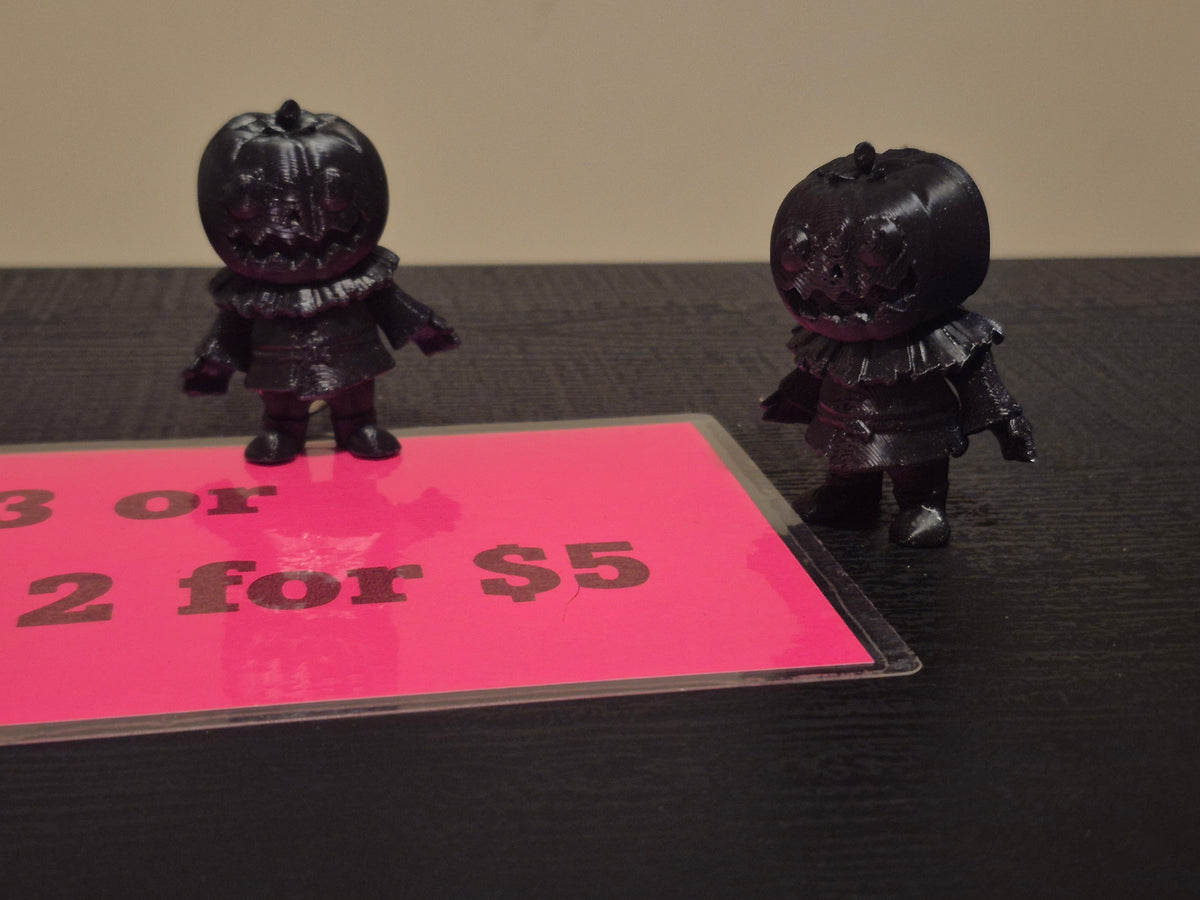 Pumpkin man keychains, 2 for $5 made by 3D printing