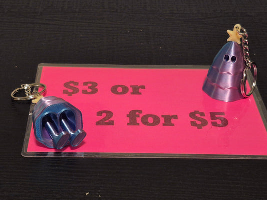 Christmas tree keychain, 2 for $5 made from 3d printing