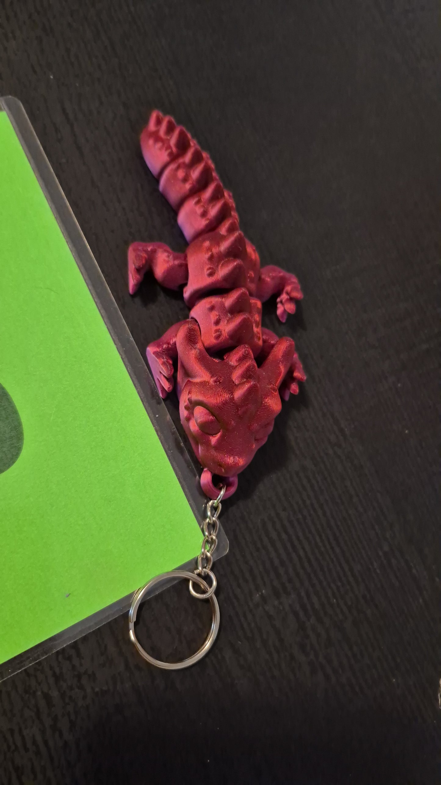 Dragon Keychain with No Wings - 3D Printed, Lightweight and Eye-Catching - Phone, Accessories