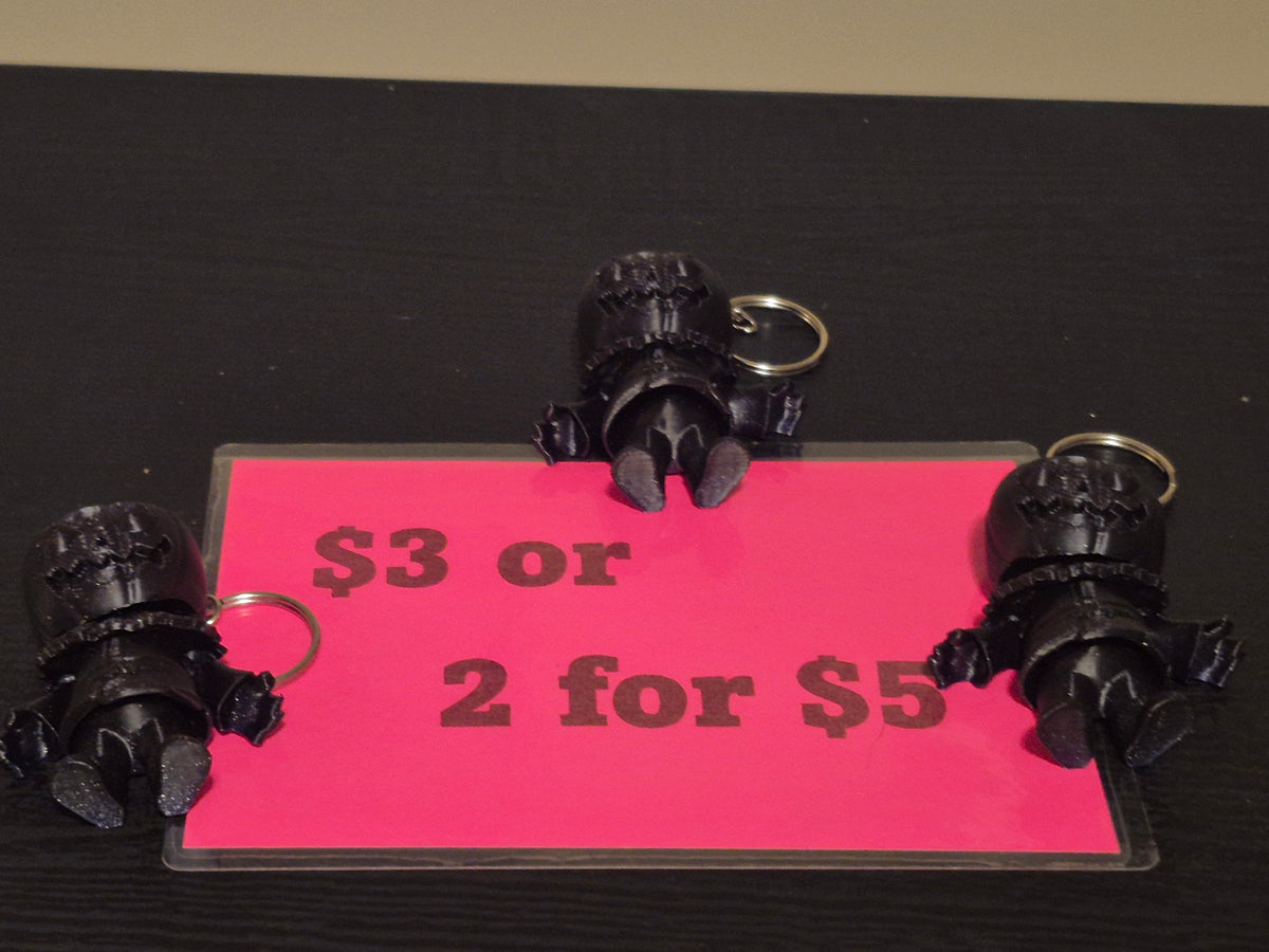 Pumpkin man keychains, 2 for $5 made by 3D printing