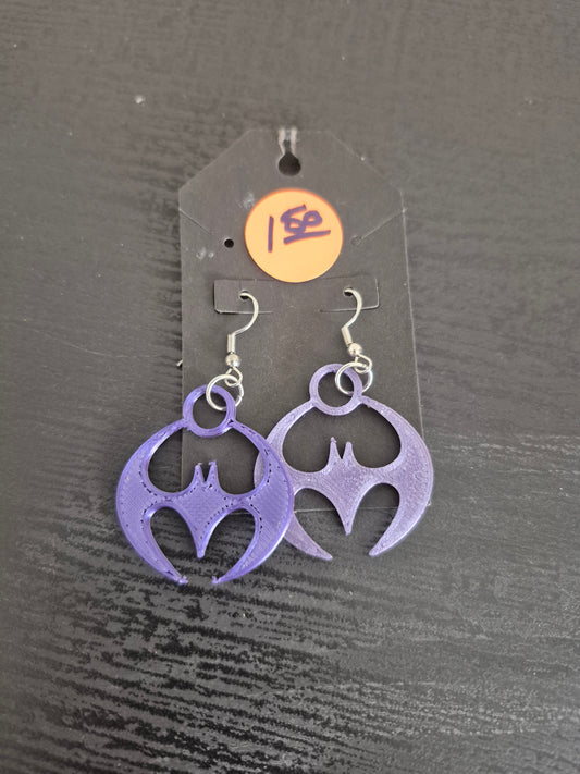 Batman earrings made by 3d printed