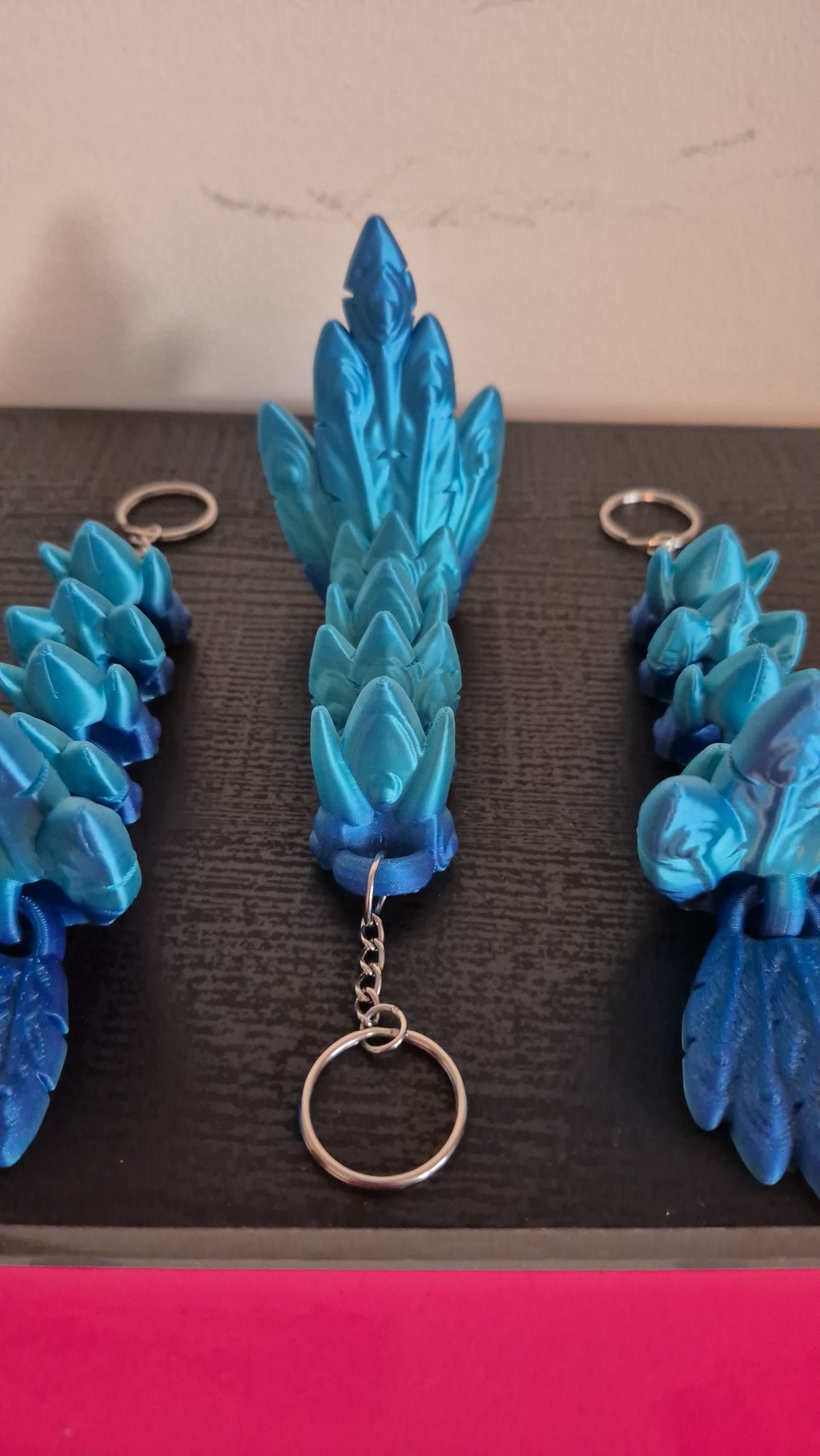 Peacock tail keychains
