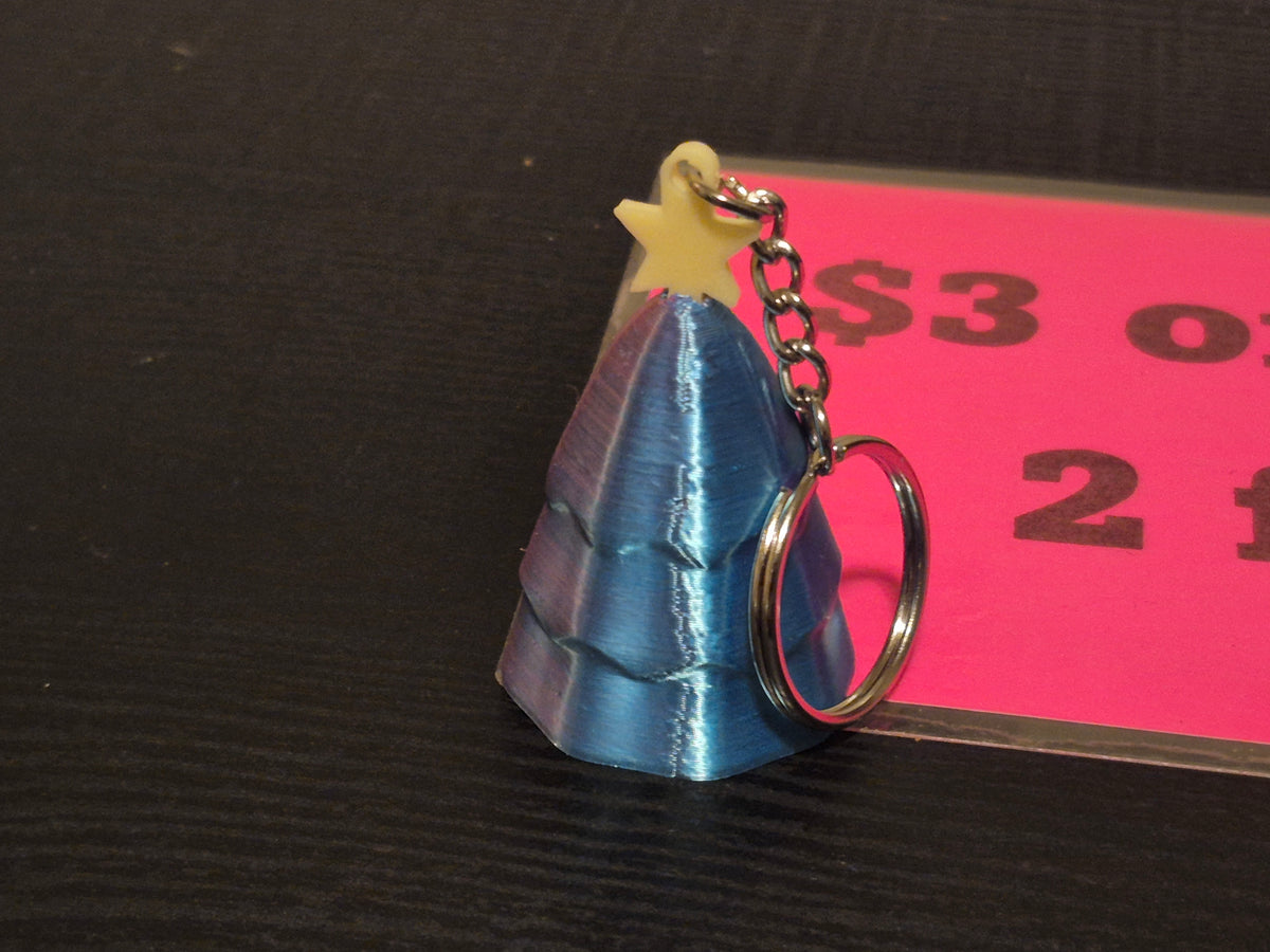 Christmas tree keychain, 2 for $5 made from 3d printing